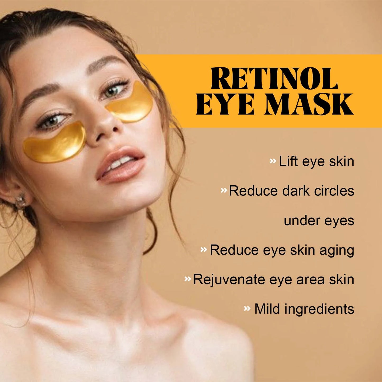 Hoygi Retinol Eye Mask – Anti-Aging, Dark Circle Remover, Fine Line & Puffiness Reducer, Firming & Moisturizing Under Eye Patches